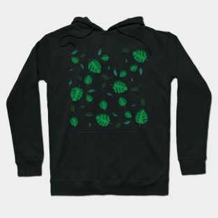 Green Tropical Palm Leaves Pattern Hoodie